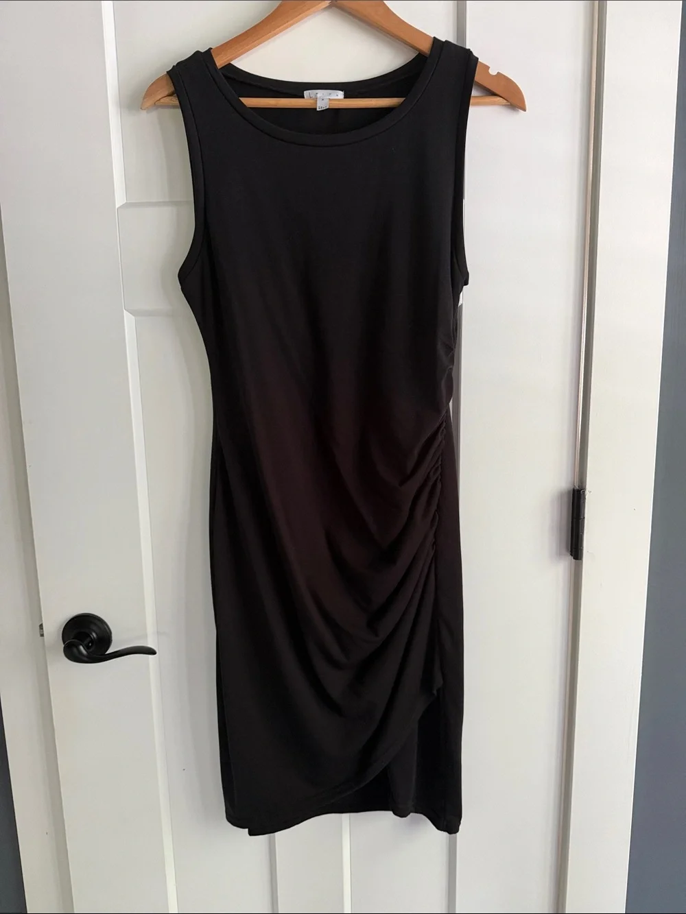 Leith sleeveless dress with side ruching